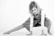 Blond child in black and white