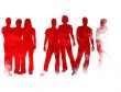 textures style of people silhouettes