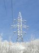 Snow-covered electric power lines