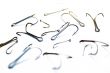 Set of fishing hooks on a white background