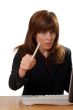 businesswoman asking question