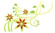 green flower pattern