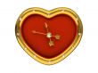 Red Clock-Heart isolated on white background 3D