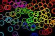 Coloured circles on black
