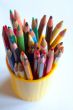 Pencils in a plastic glass