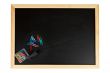 Chalkboard with paperclips