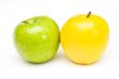 Fresh green and yellow apples
