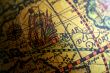 old globe with many countrys