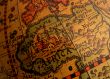 old globe with many countrys