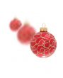 three christmas toy balls