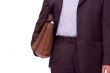 man with briefcase over white