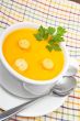 Carrots puree with bread croutons