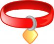 Red pet collar icon or symbol