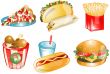 Fast foods icons or symbols