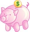 Piggy bank icon or symbol