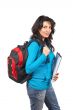 Student woman with backpack