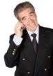 senior business man on the phone