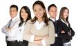 asian entrepreneur and her business team
