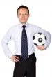 business man with football