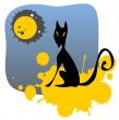 Cat and moon