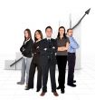 business team in front of a graph