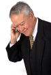 business senior on the phone