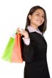 beautiful business woman with shopping bags