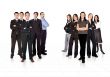 Business teams divided by men and women