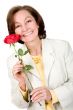 Business Woman holding a red rose