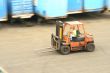 forklift in motion