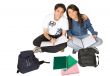 students studying on the floor