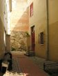 The cozy courtyard in a old town towards evening