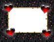 Valentine Heart Frame on Black Waves