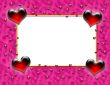 Valentine Heart Frame on Pink Waves