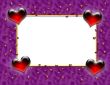 Valentine Heart Frame on Purple Waves