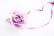 violet artificial rose convoluted in purple tape 2