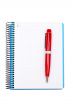 Blank notebook sheet with pen