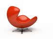 Leather red armchair (side view) isolated on white background 3d