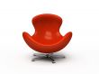 Leather red armchair isolated on white background 3d rendering