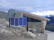 Solar panels on mountain peak