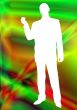 Silhouette of a young man