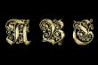 Gold letter A,B,C