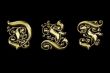 Gold letters D,E,F