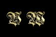 Gold letters V,W