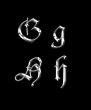 Silver letters G, H
