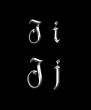Silver letters I, J