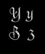 Silver letters Y, Z