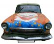 Isolated tricky colored vintage car