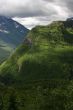 Storm and green cliffs