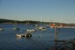 Boats at anchor,	in harbor
